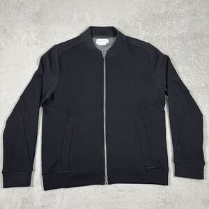 Ministry of Supply Jacket Mens Small Black Bomber Fleece Full Zip Stretch